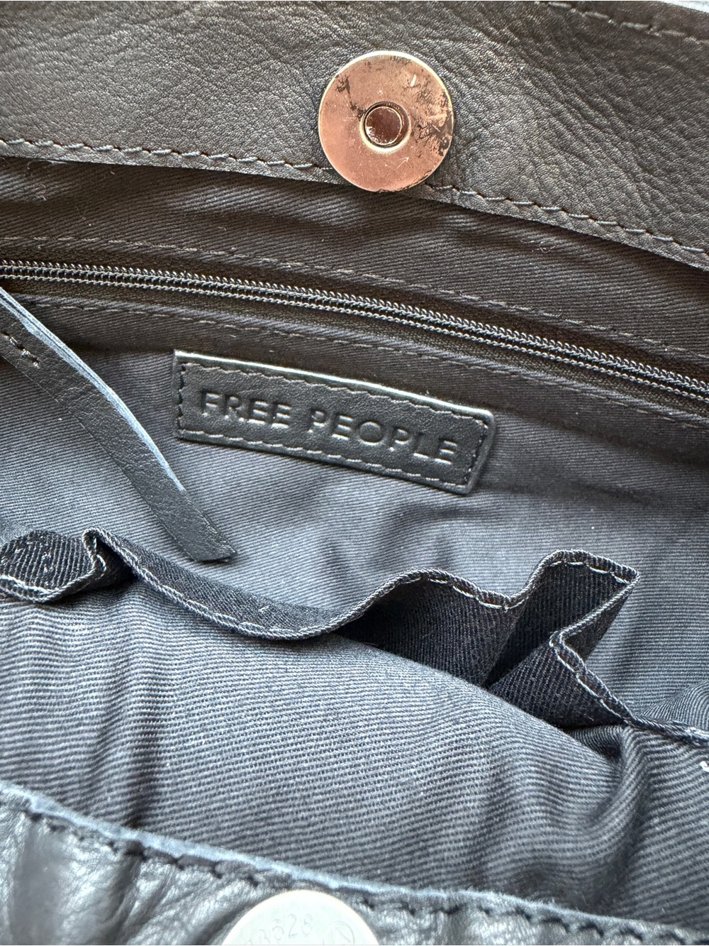 BRAND NEW- Free People Black Studded Leather Shoulder Bag - Picture 14 of 16
